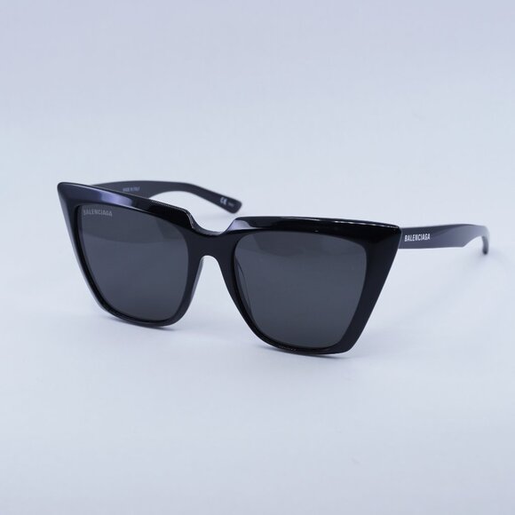 New Balenciaga BB0046S 001 Sunglasses - Black Frame, Grey Lenses main image 8